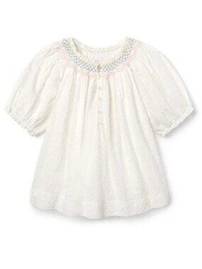Baybala Women's Willow Top in White Swiss Dot